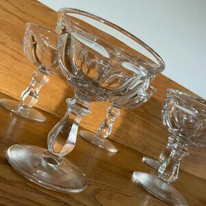 Vintage USA-made champagne glasses, set of 6, Imperial Glass Ohio